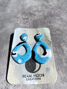 Stonewashed Blue Clay Dangle Earrings - Pearl Moon Creations