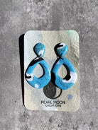 Stonewashed Blue Clay Dangle Earrings - Pearl Moon Creations