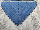 Stonewashed Blue Crochet Bandana - Pearl Moon Creations