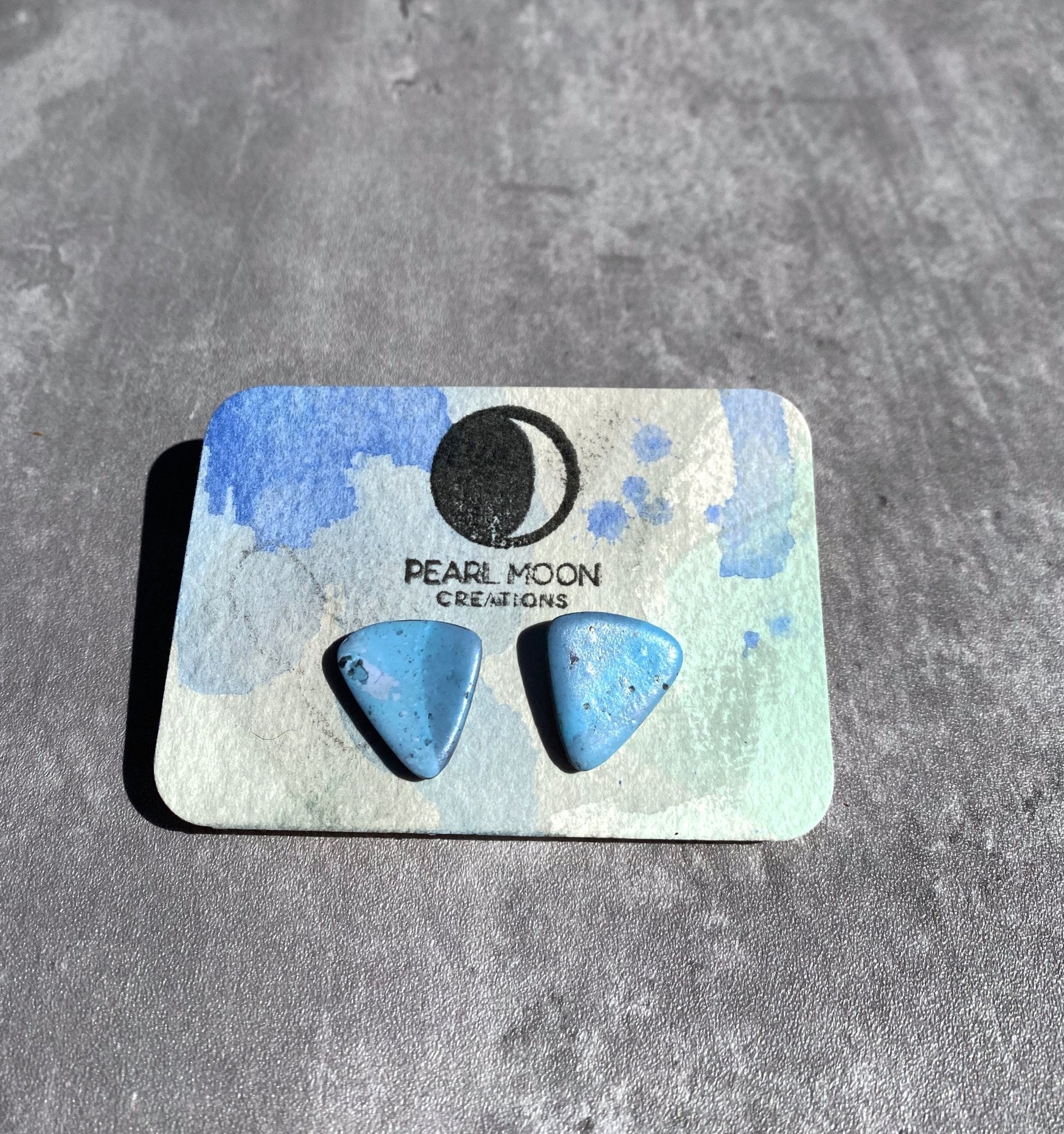 Stonewashed Blue Faux Stone Earrings - Pearl Moon Creations