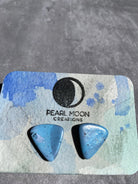 Stonewashed Blue Faux Stone Earrings - Pearl Moon Creations