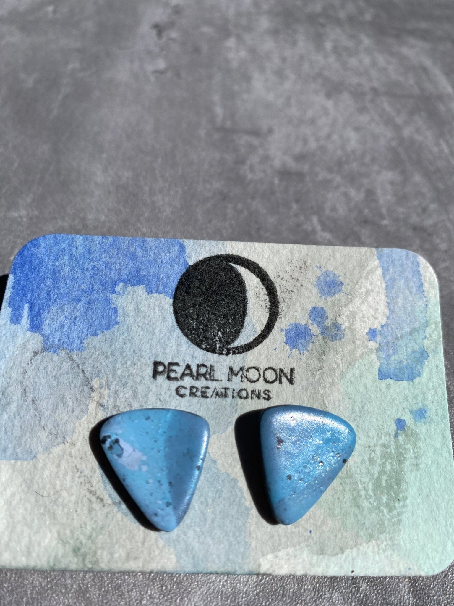 Stonewashed Blue Faux Stone Earrings - Pearl Moon Creations