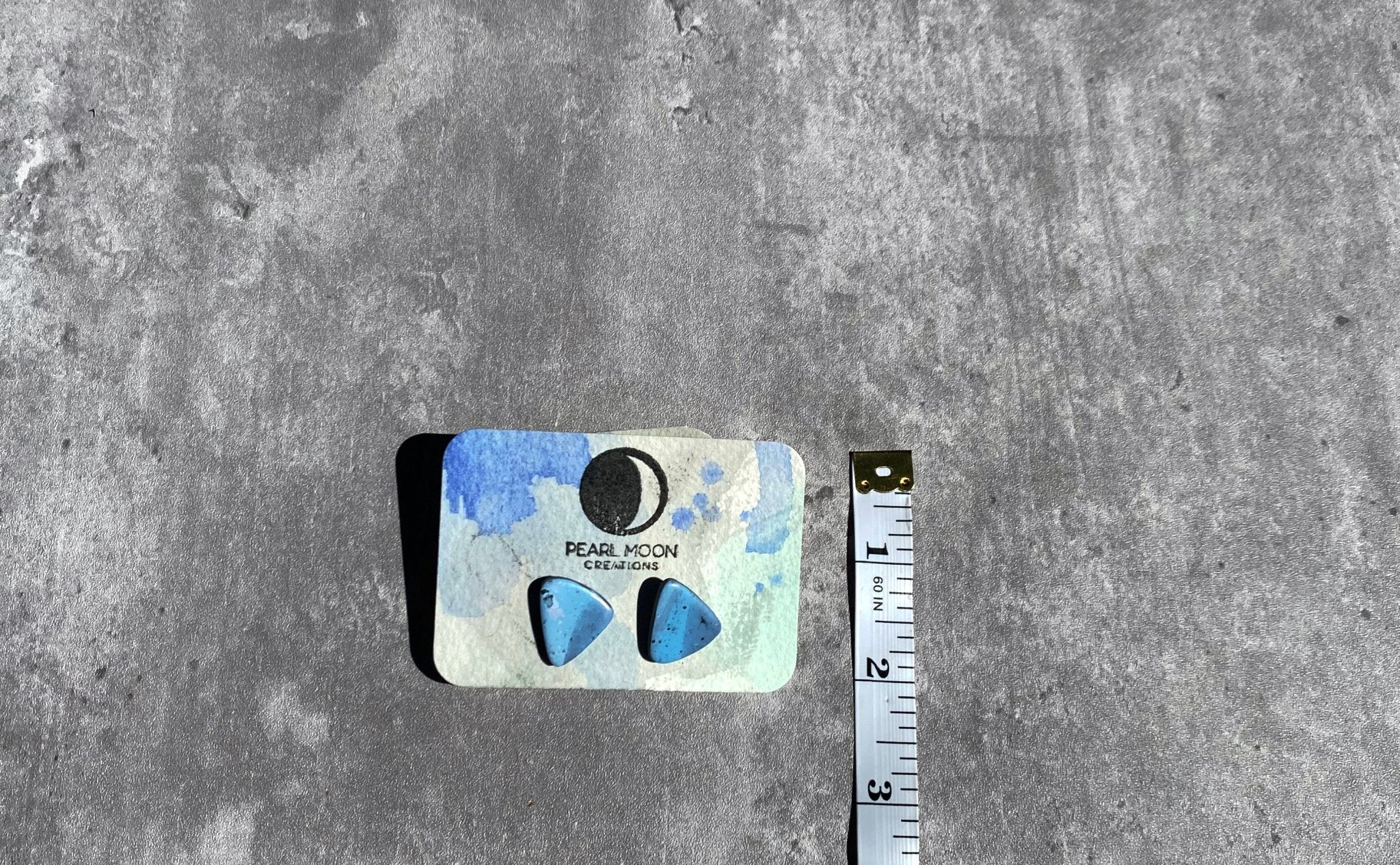 Stonewashed Blue Faux Stone Earrings - Pearl Moon Creations