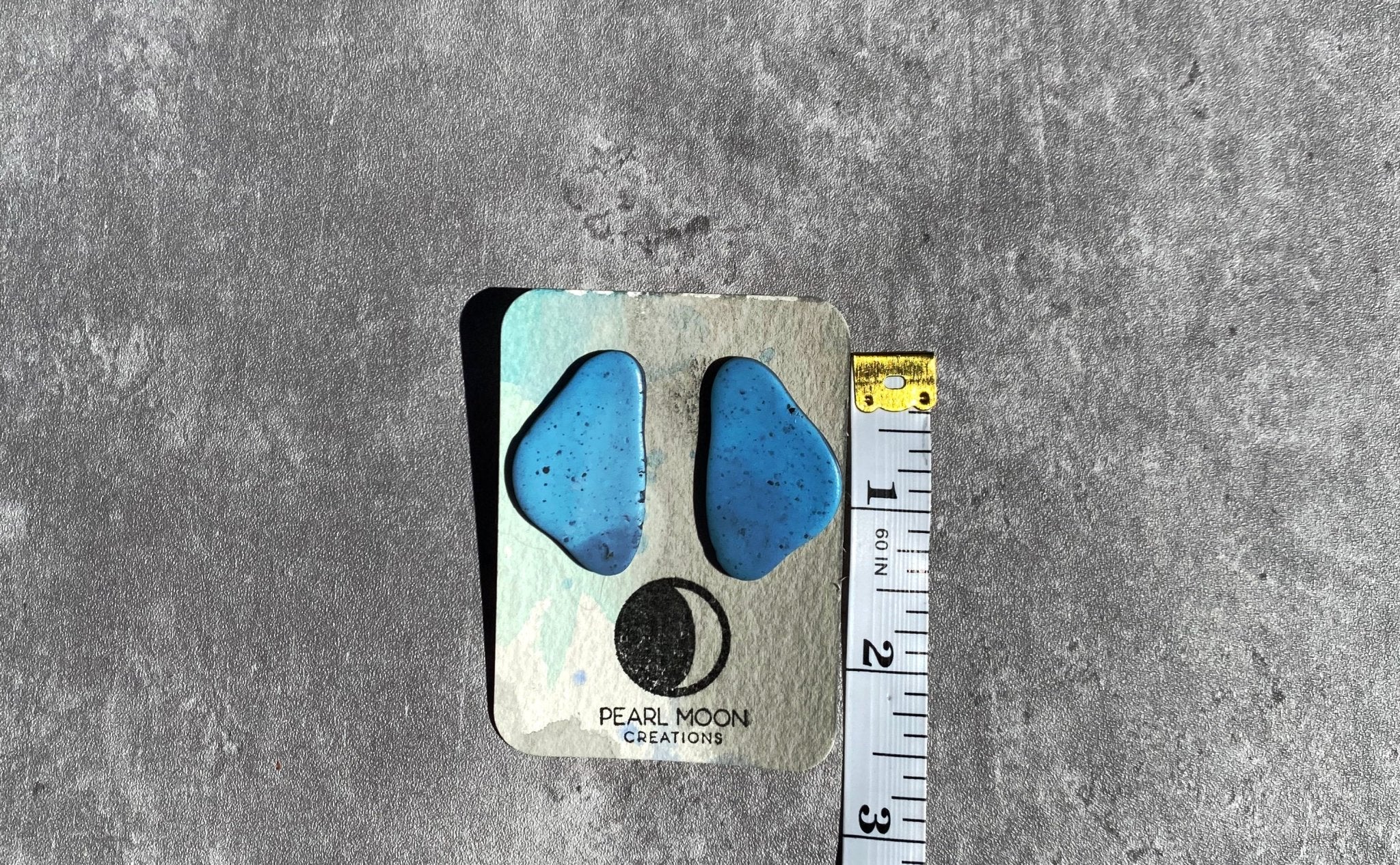 Stonewashed Blue Pebble Earrings - Pearl Moon Creations