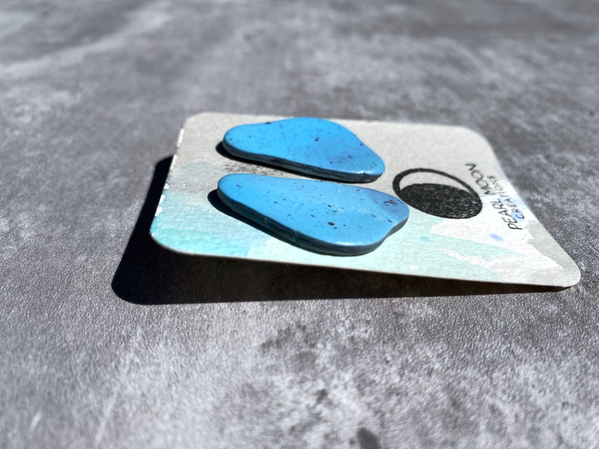 Stonewashed Blue Pebble Earrings - Pearl Moon Creations