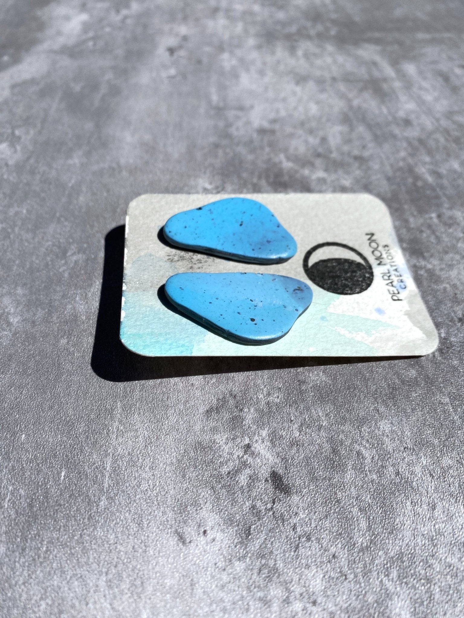 Stonewashed Blue Pebble Earrings - Pearl Moon Creations