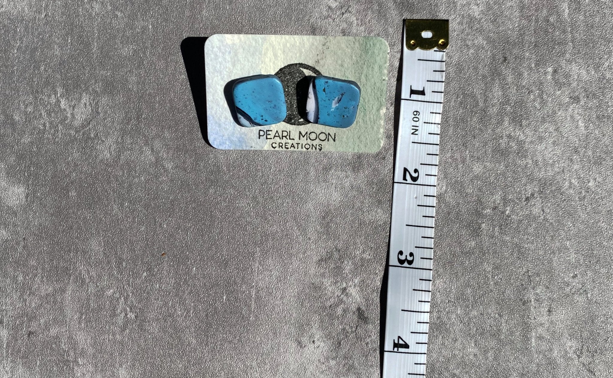 Stonewashed Square Earrings - Pearl Moon Creations