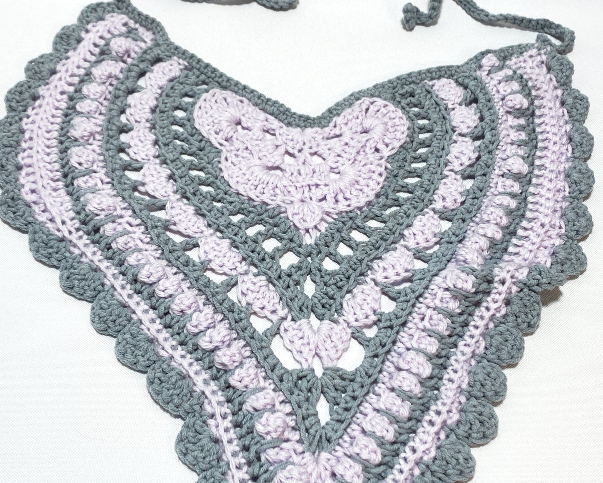 Wanderlust Crochet Bandana Purple and Gray - Pearl Moon Creations
