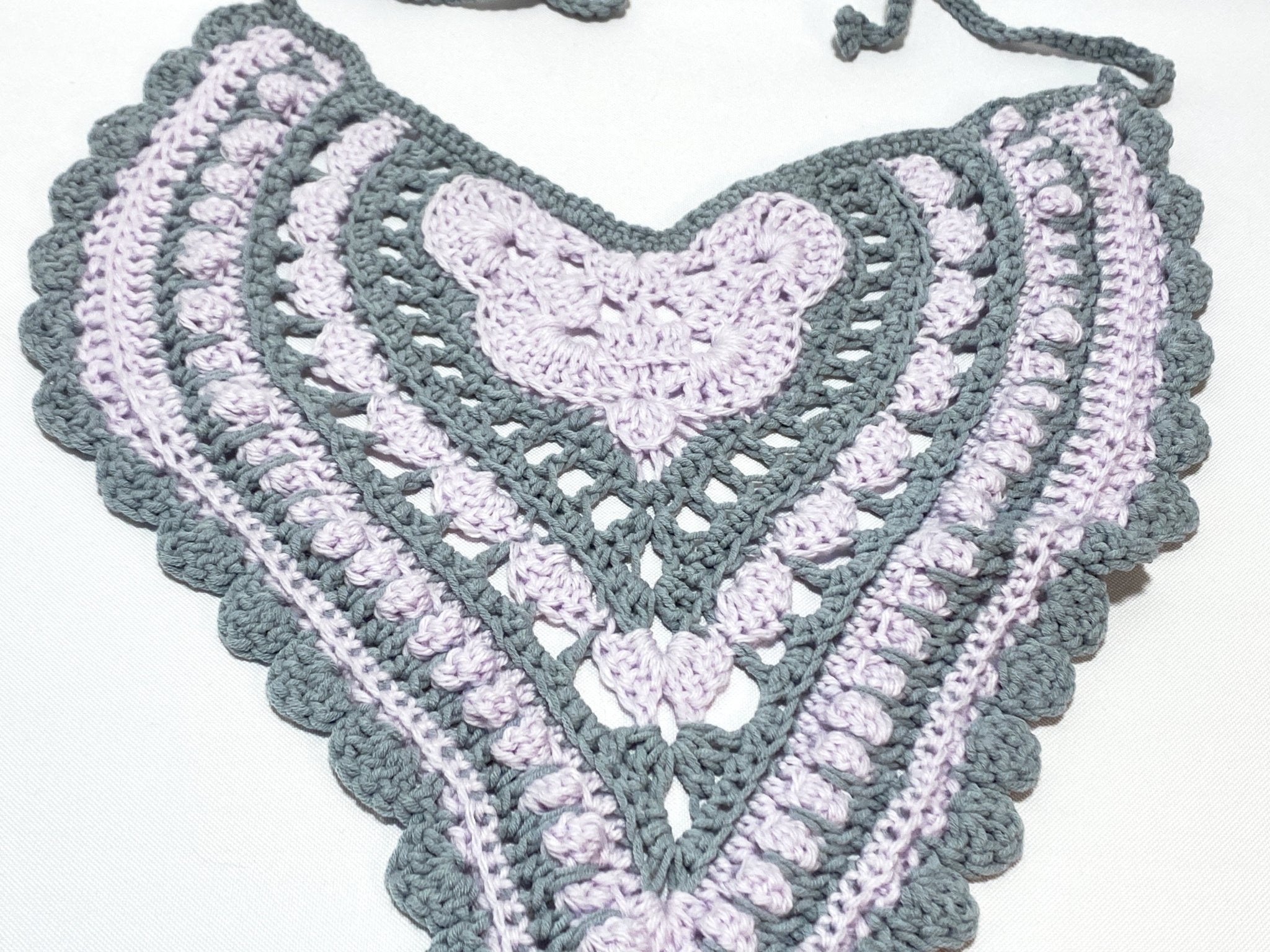 Wanderlust Crochet Bandana Purple and Gray - Pearl Moon Creations