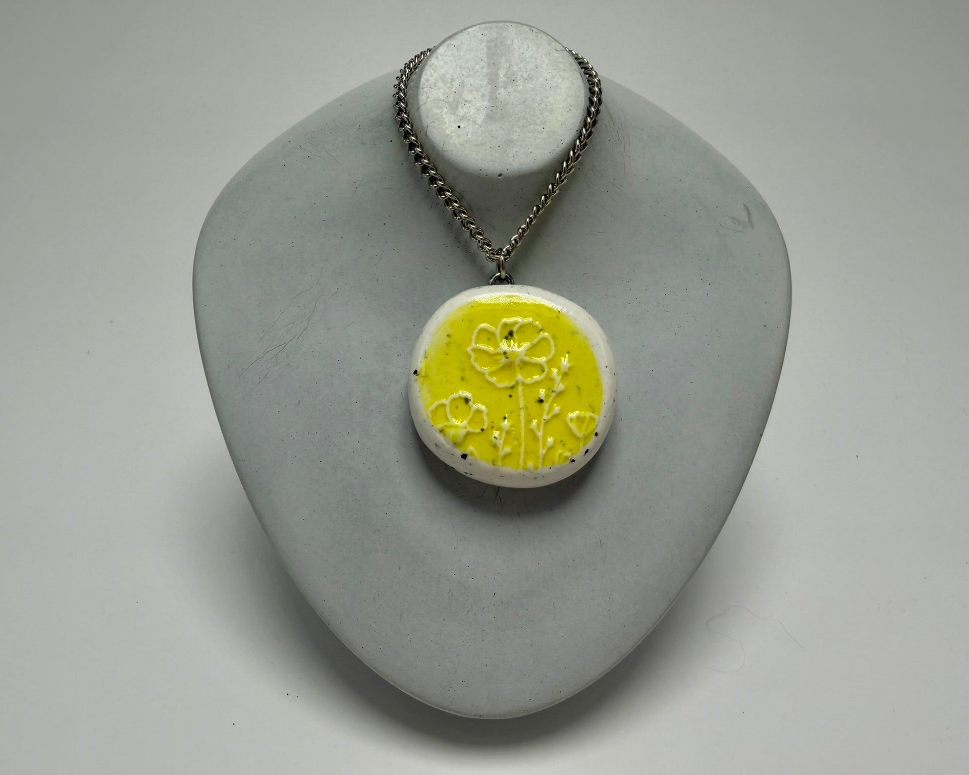 Yellow Wildflower Pendant Necklace - Pearl Moon Creations