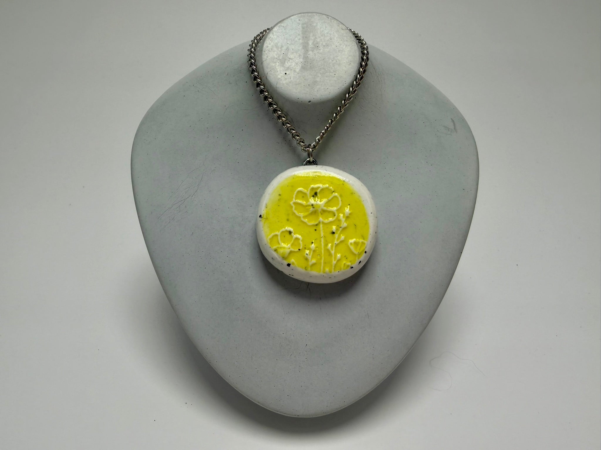 Yellow Wildflower Pendant Necklace - Pearl Moon Creations