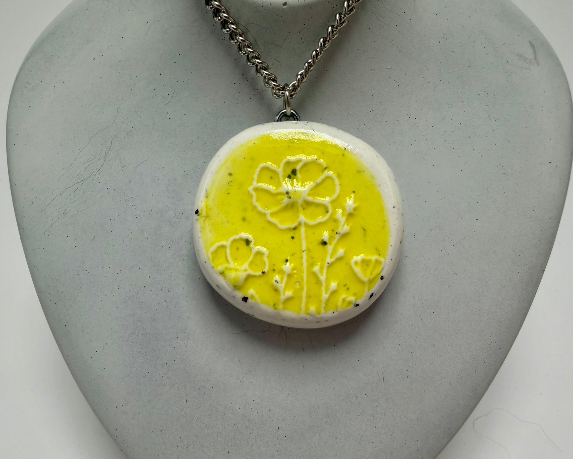 Yellow Wildflower Pendant Necklace - Pearl Moon Creations