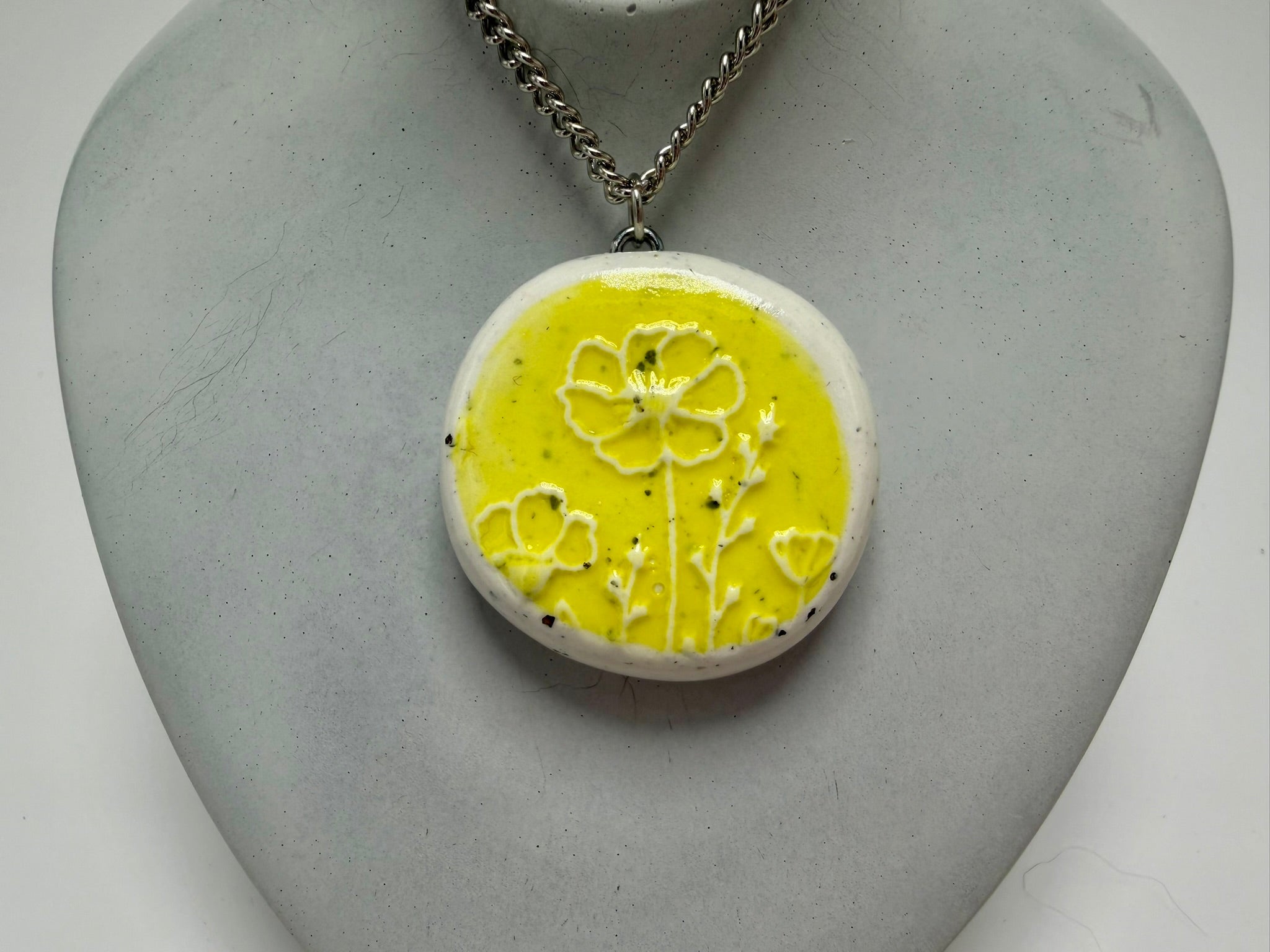 Yellow Wildflower Pendant Necklace - Pearl Moon Creations