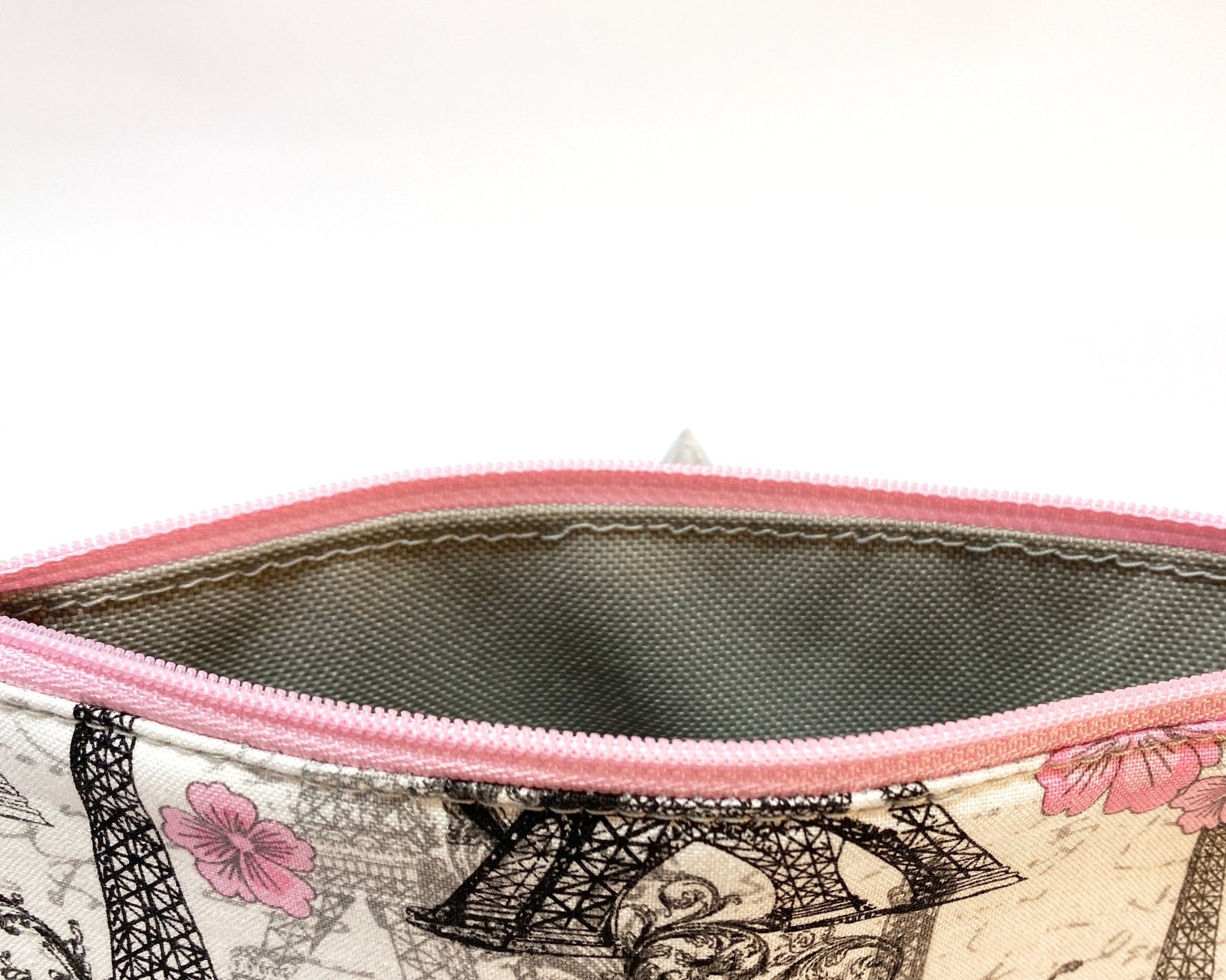 Zipper Pouch Pink Parisian - Pearl Moon Creations