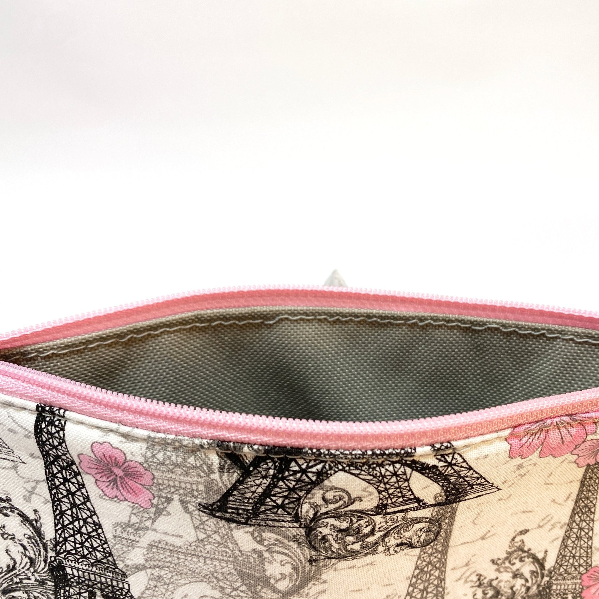 Zipper Pouch Pink Parisian - Pearl Moon Creations
