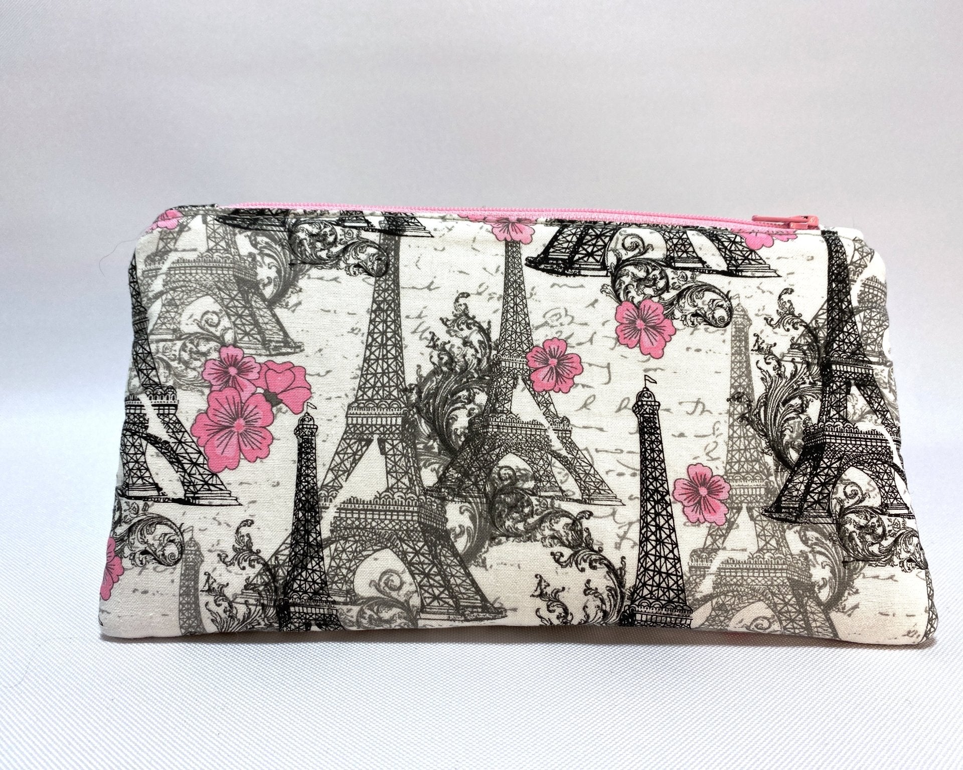 Zipper Pouch Pink Parisian - Pearl Moon Creations