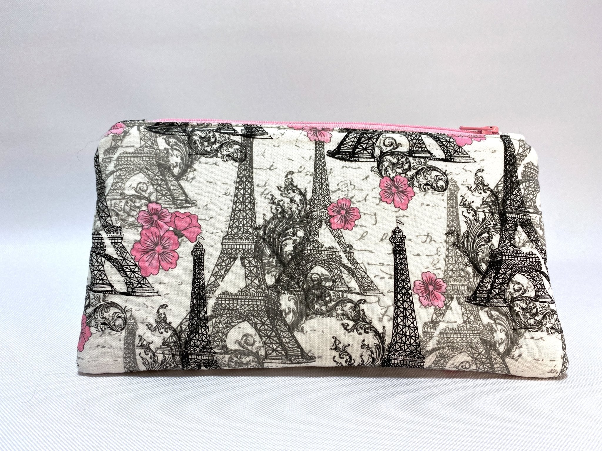 Zipper Pouch Pink Parisian - Pearl Moon Creations