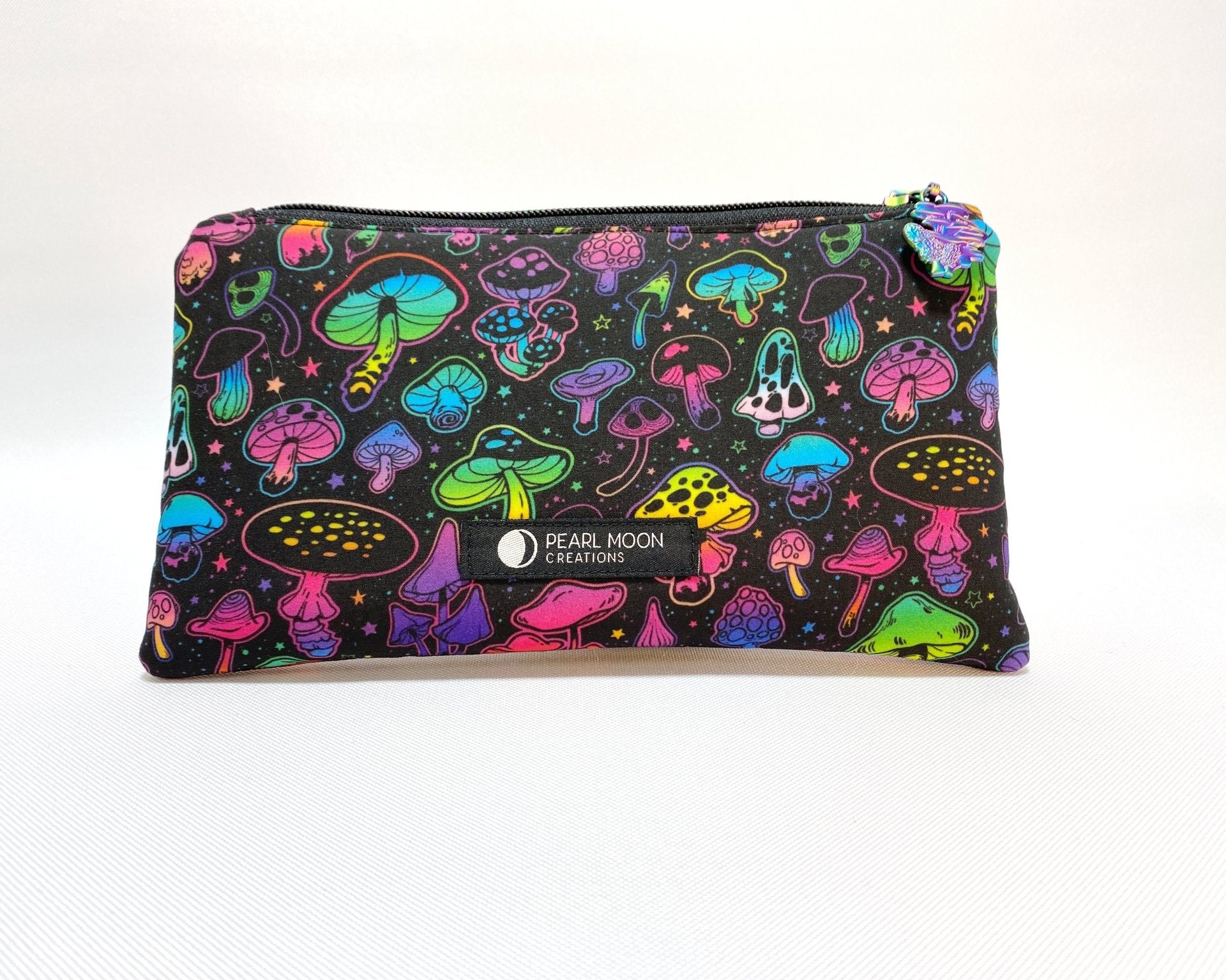 Zipper Pouch Rainbow Shrooms - Pearl Moon Creations