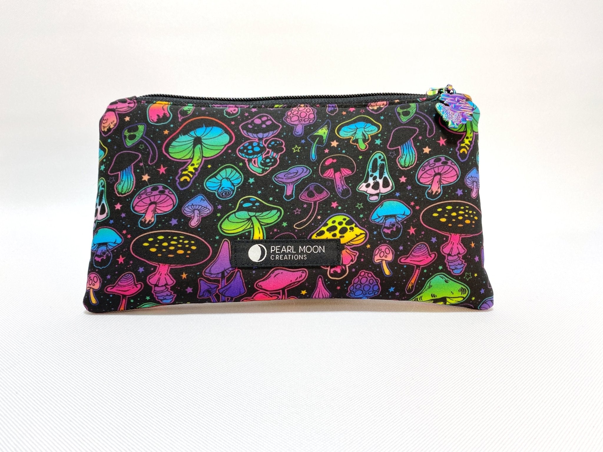 Zipper Pouch Rainbow Shrooms - Pearl Moon Creations