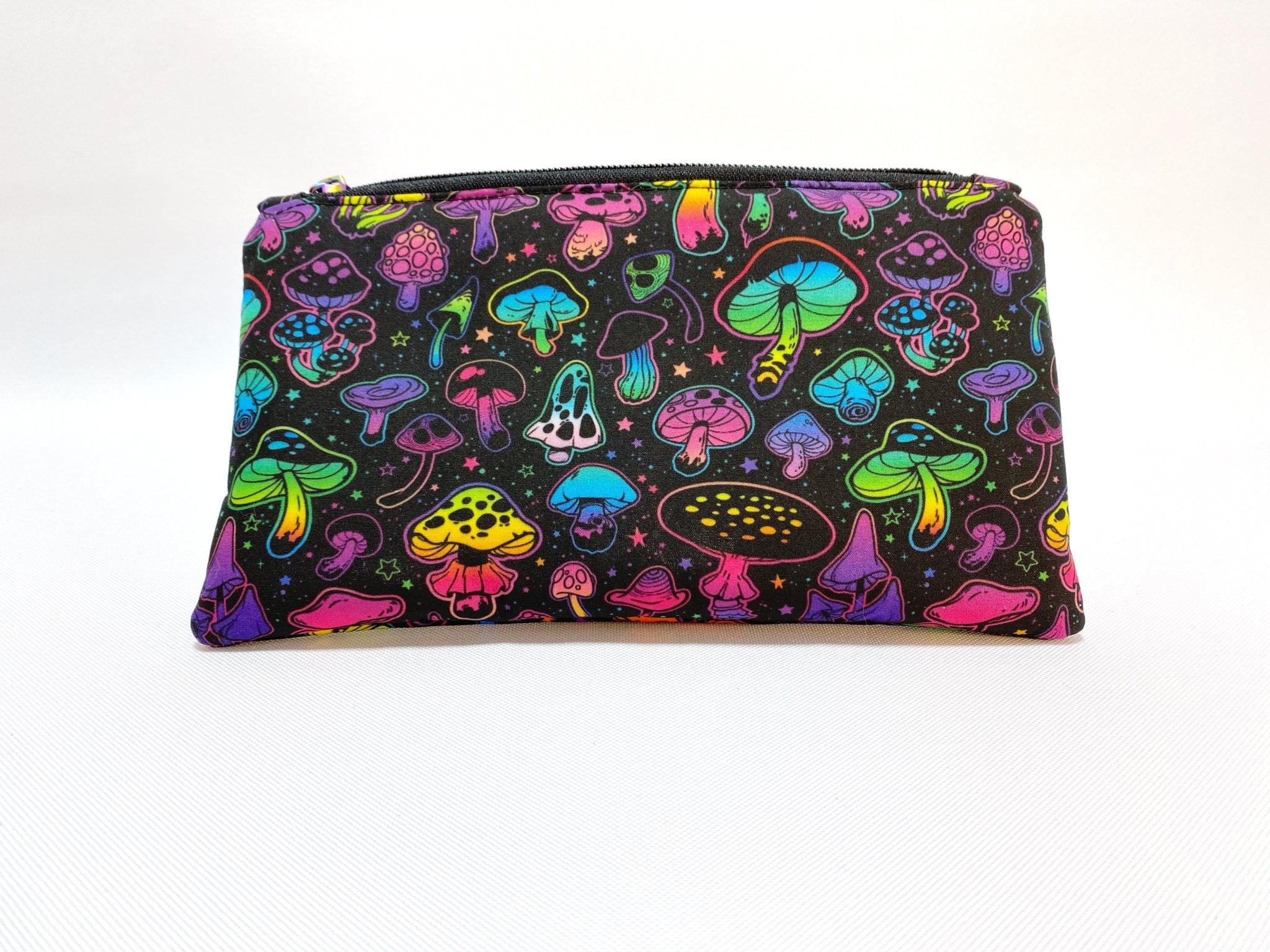 Zipper Pouch Rainbow Shrooms - Pearl Moon Creations