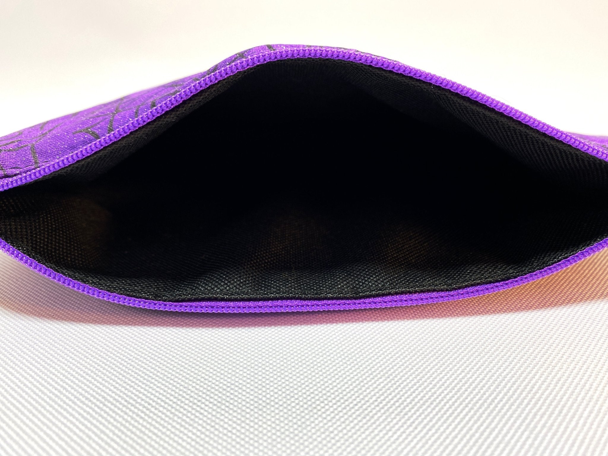 Zipper Pouch Spiders on Purple - Pearl Moon Creations