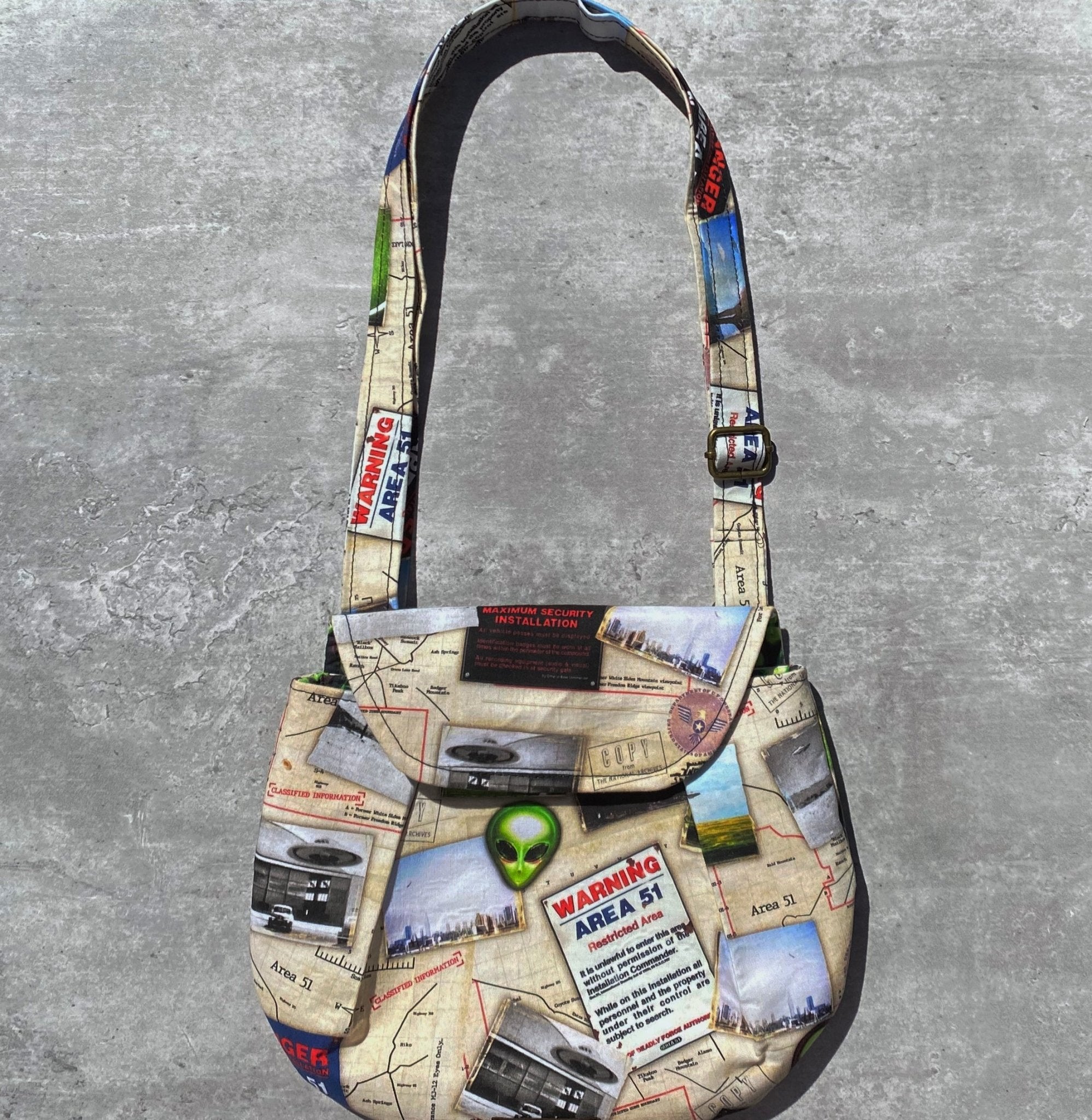 Area 51 Alien Cross Body Bag - Pearl Moon Creations