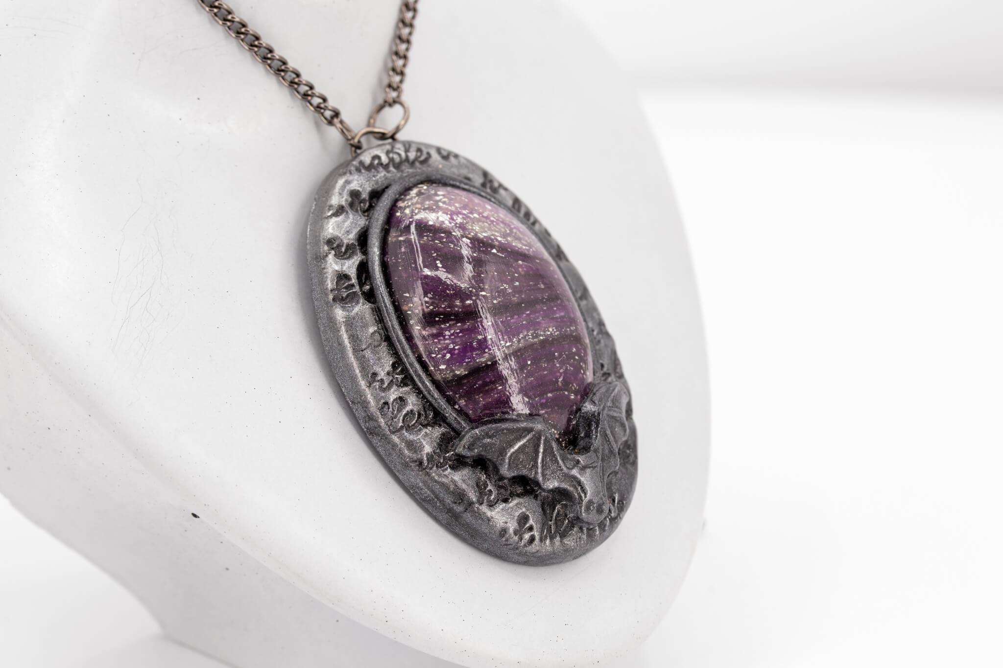 Batty Faux Stone Necklace - Pearl Moon Creations