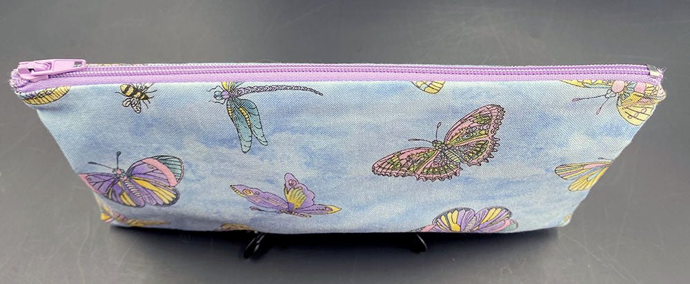 Blue Butterfly Zipper Pouch - Pearl Moon Creations