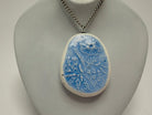 Blue Lacey Wildflower Pendant Necklace - Pearl Moon Creations
