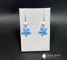 Blue Porcelain Starfish Earrings - Pearl Moon Creations