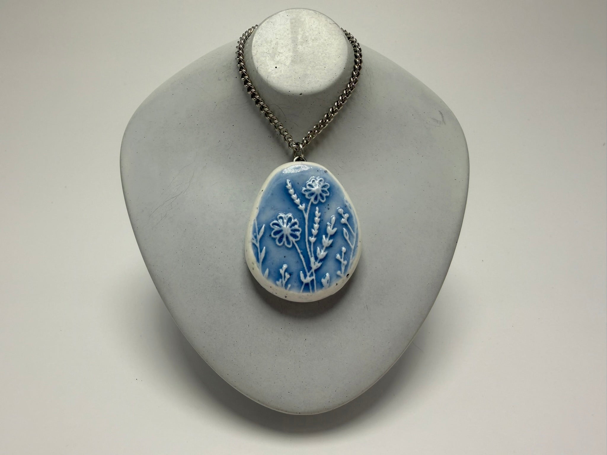Blue Wildflower Pendant Necklace - Pearl Moon Creations