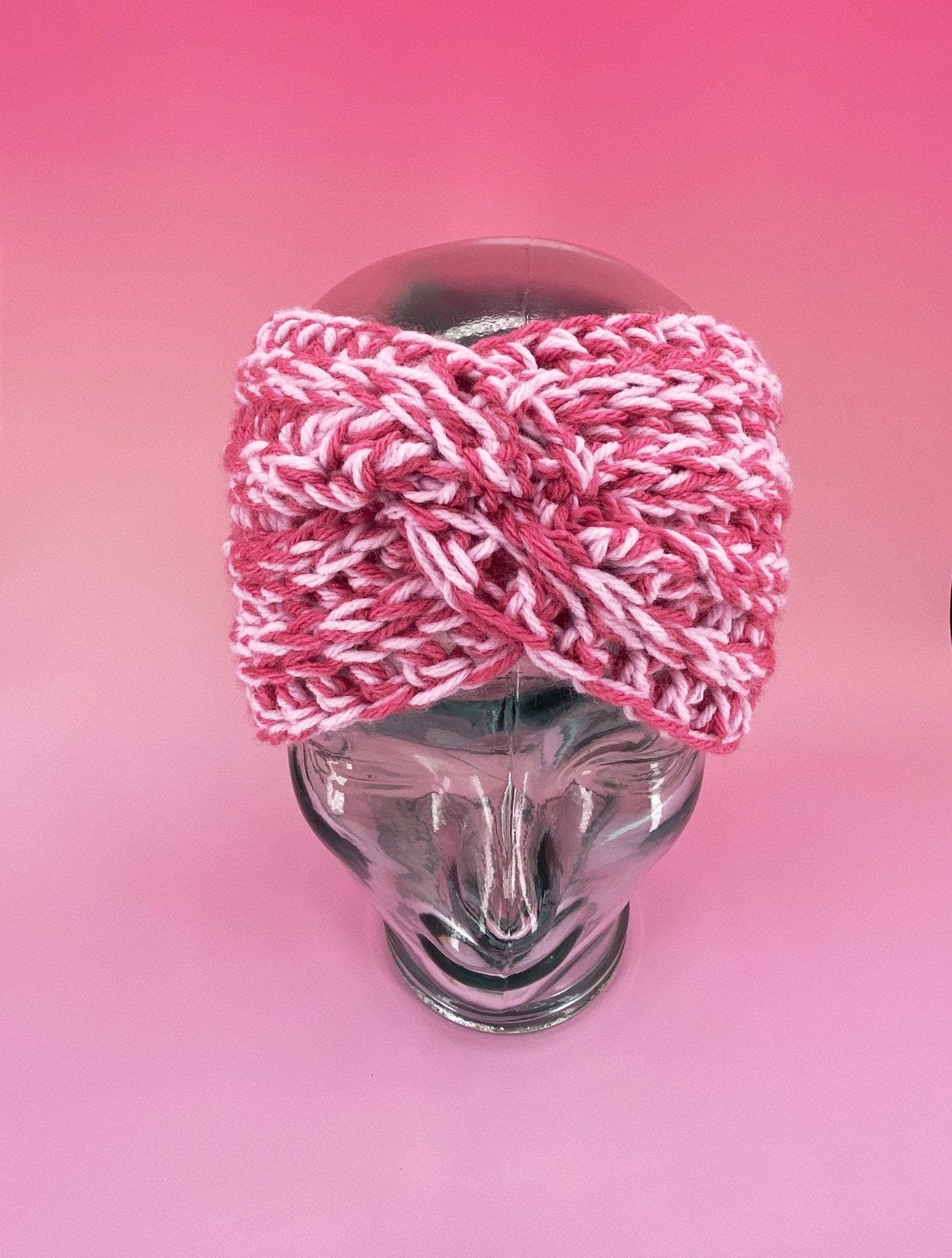 Chunky Pink Ear Warmer - Pearl Moon Creations