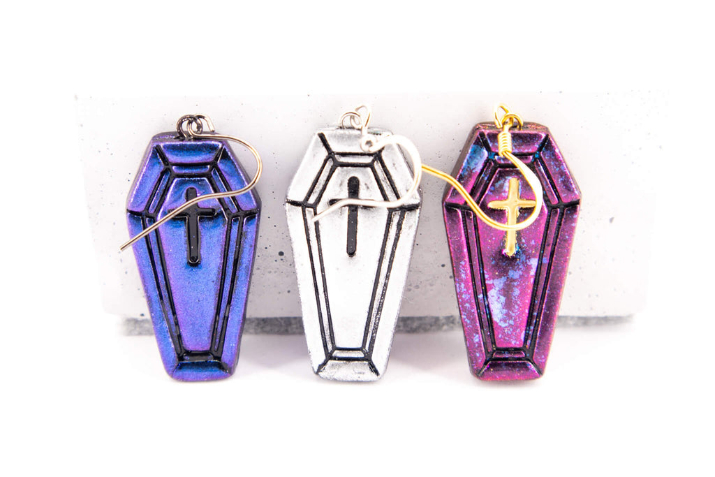 Coffin Dangle Earring - Pearl Moon Creations
