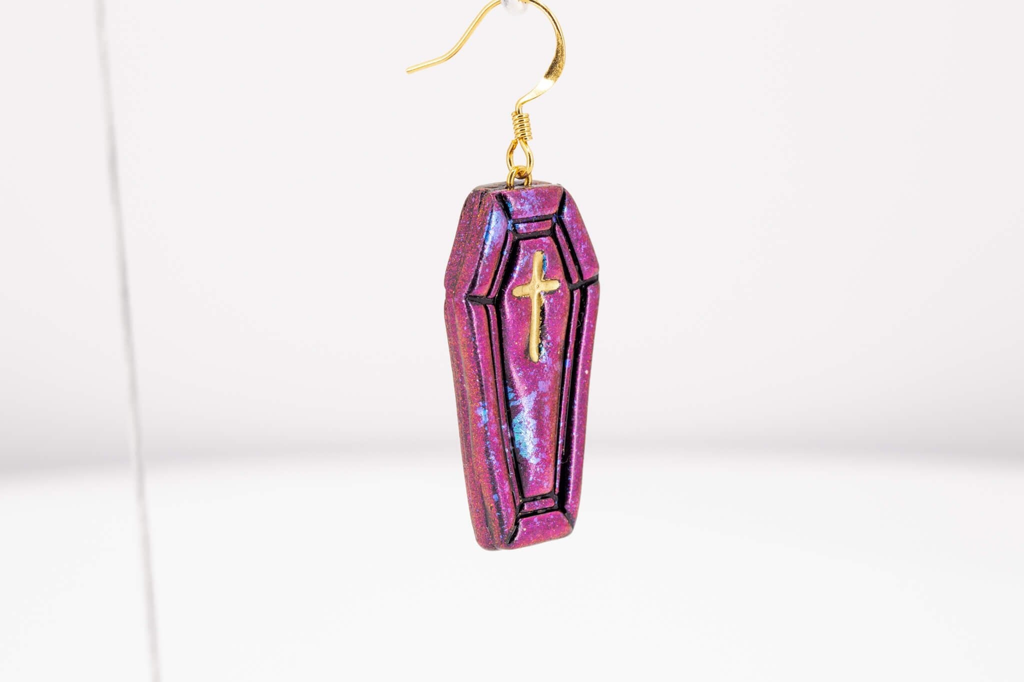 Coffin Dangle Earring - Pearl Moon Creations