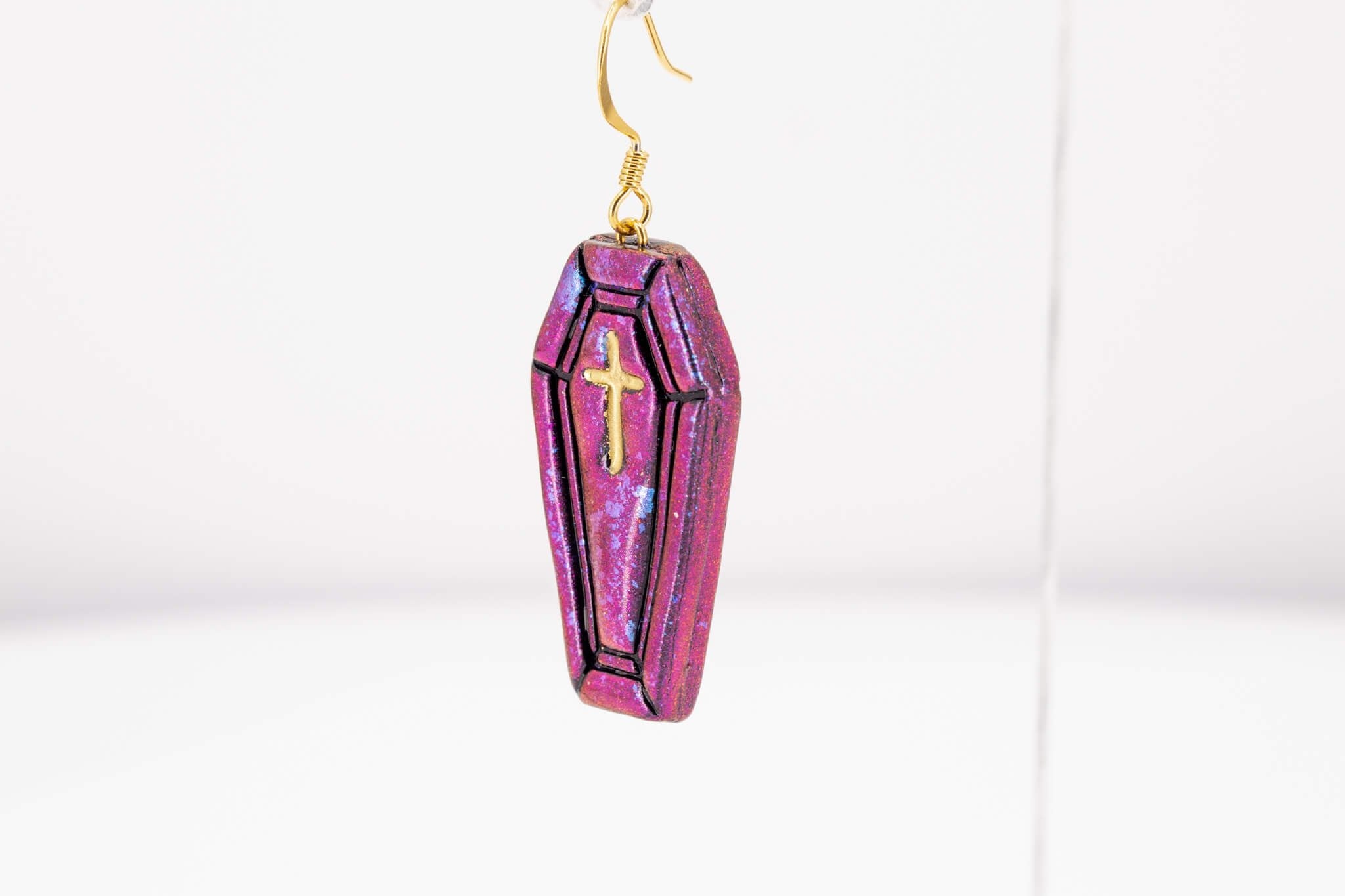 Coffin Dangle Earring - Pearl Moon Creations