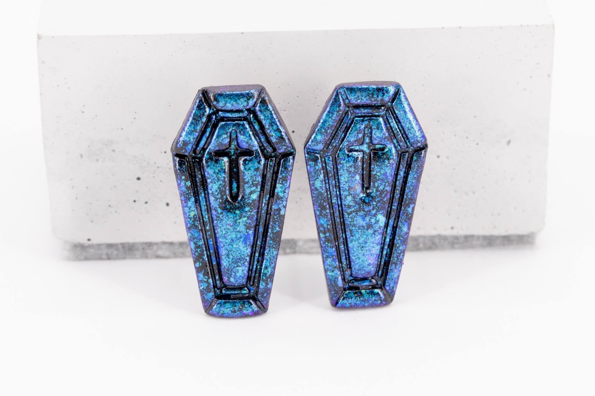 Coffin Stud Earrings - Pearl Moon Creations