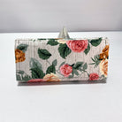 Coral Roses on White Wood Clutch Wallet - Pearl Moon Creations