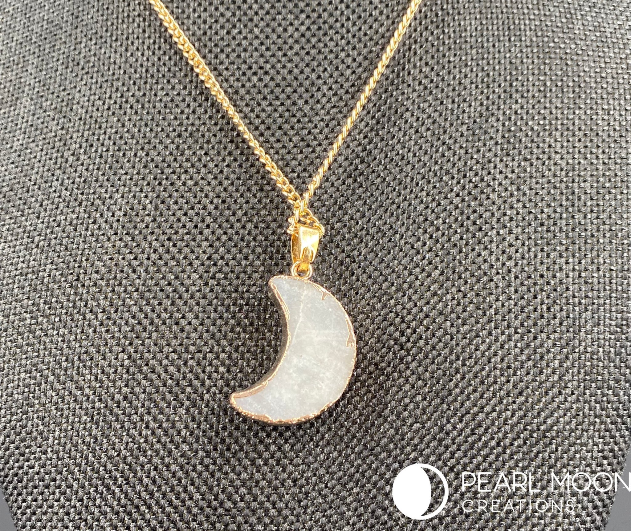 Crescent Moon Geode Necklace - Pearl Moon Creations
