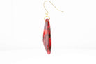 Crimson Stone Dangle Pebble Earrings - Pearl Moon Creations