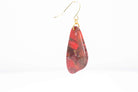 Crimson Stone Dangle Pebble Earrings - Pearl Moon Creations