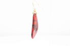 Crimson Stone Dangle Pebble Earrings - Pearl Moon Creations