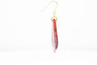 Crimson Stone Dangle Pebble Earrings - Pearl Moon Creations
