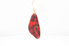 Crimson Stone Dangle Pebble Earrings - Pearl Moon Creations