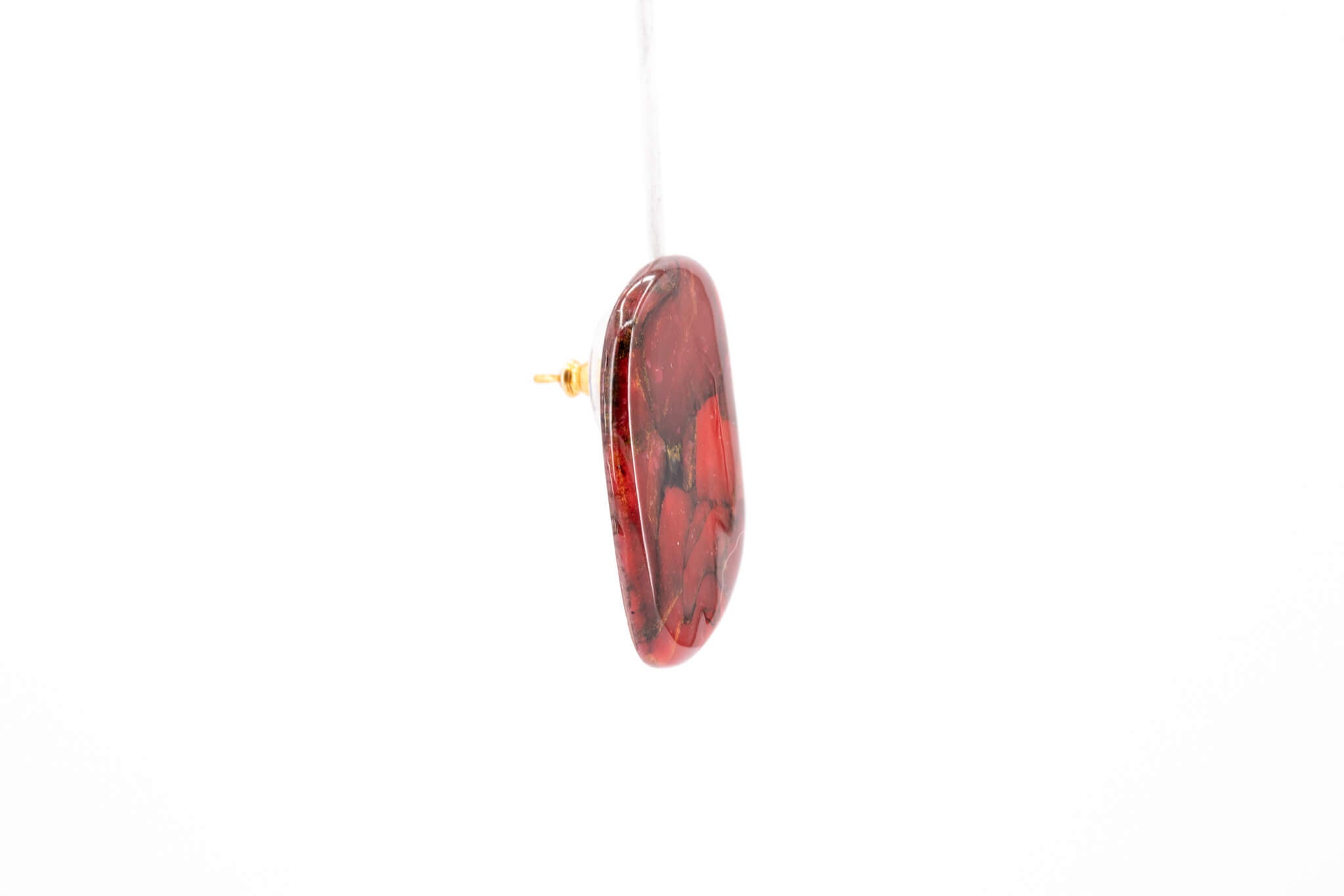 Crimson Stone Large Stud - Pearl Moon Creations