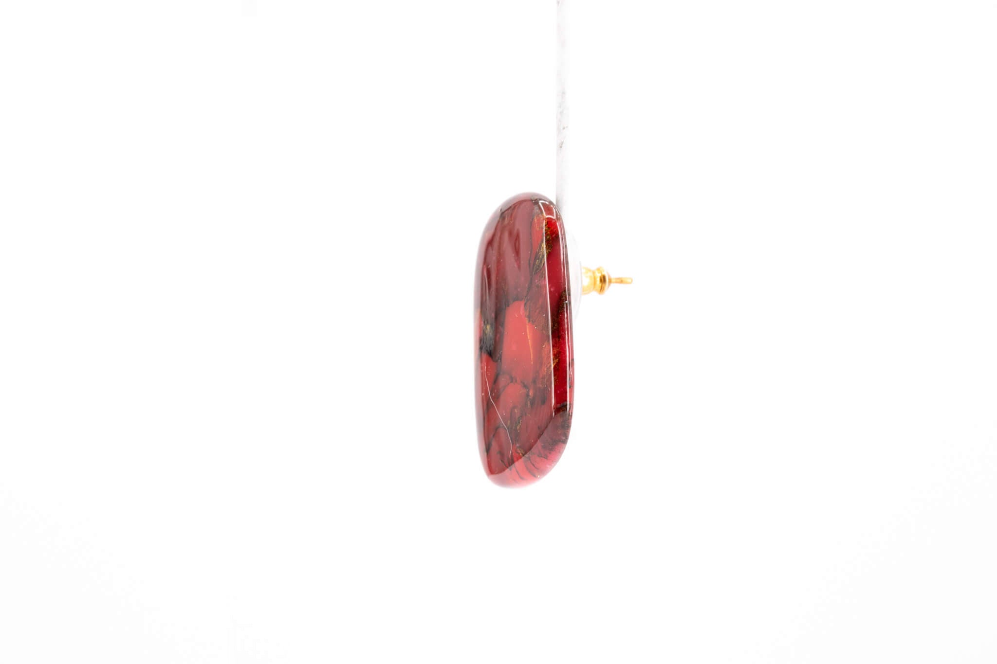 Crimson Stone Large Stud - Pearl Moon Creations