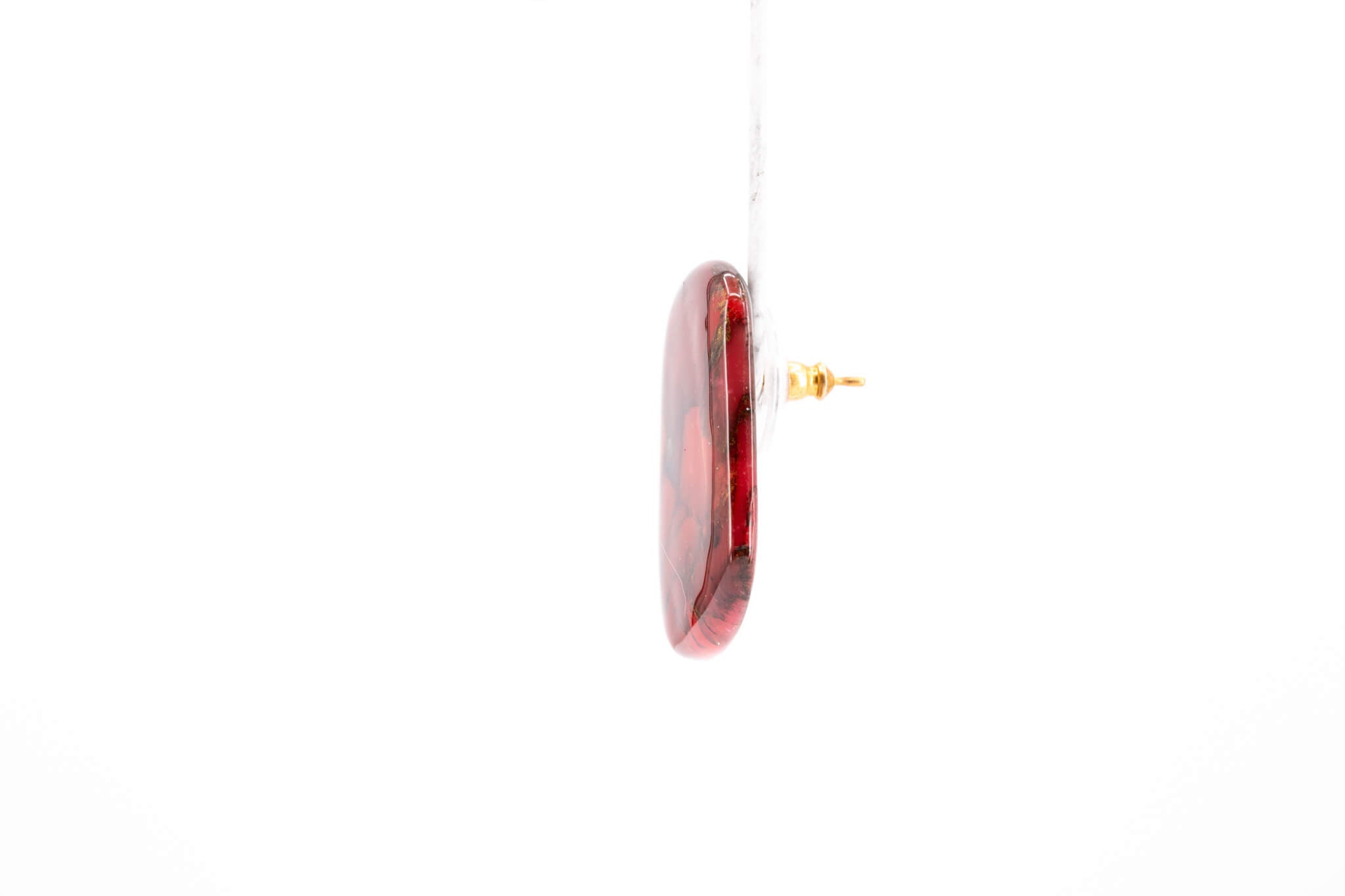 Crimson Stone Large Stud - Pearl Moon Creations