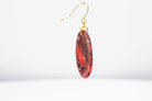 Crimson Stone Oval Earrings - Pearl Moon Creations