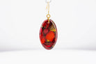Crimson Stone Oval Earrings - Pearl Moon Creations
