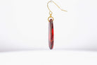 Crimson Stone Oval Earrings - Pearl Moon Creations