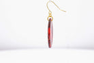 Crimson Stone Oval Earrings - Pearl Moon Creations
